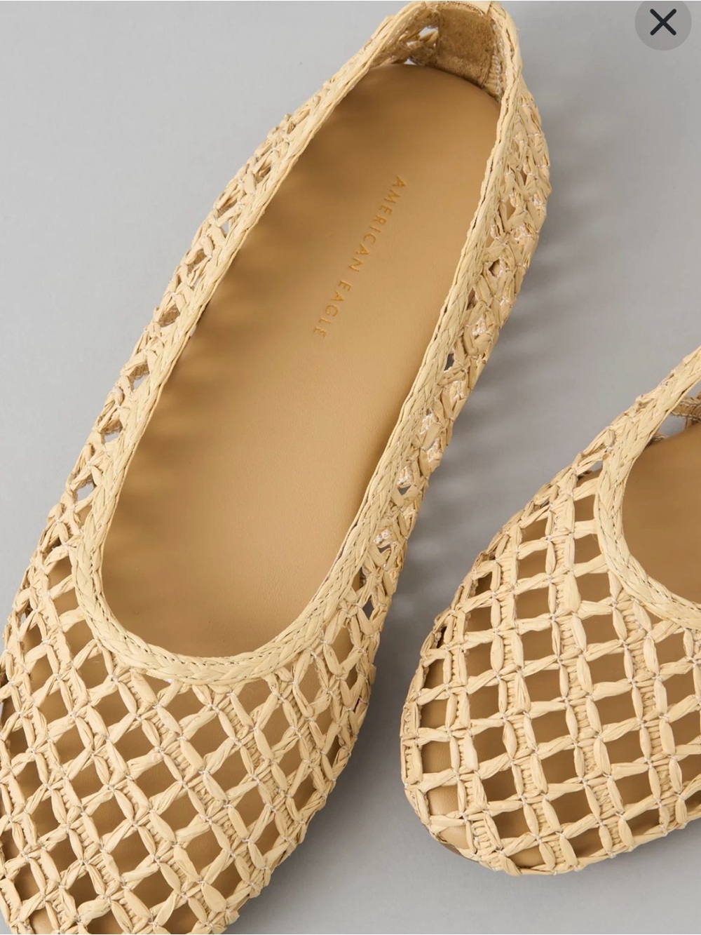 American Eagle Outfitters Beige Woven Ballet Flats